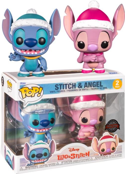 Funko POP! Disney: Lilo & Stitch - Winter Stitch and Angel 2-Pack  (Exclusive) - Otaku Games